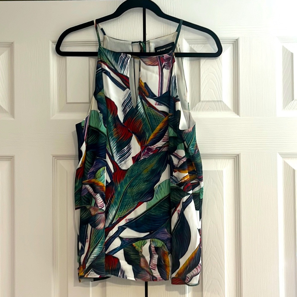 Fifteen Twenty Spaghetti Strap Palm Print Tank